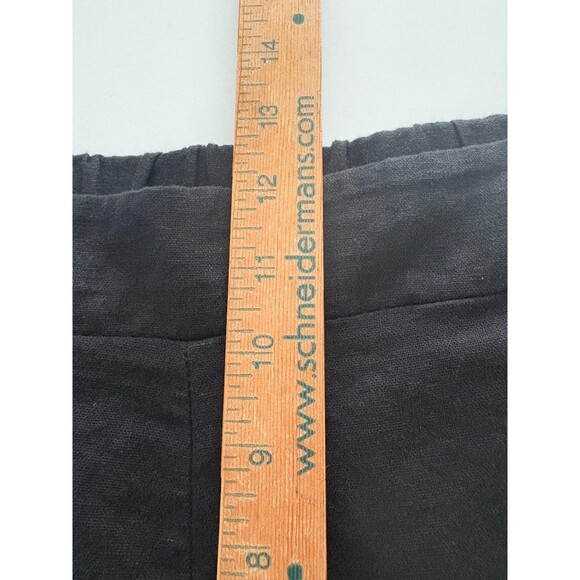 Joie Linen Blend Pants Size Large Black Wide Leg Cropped Lagenlook Pockets - Picture 10 of 15